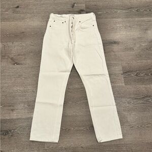 Agolde Straight Leg Jeans in Off-White